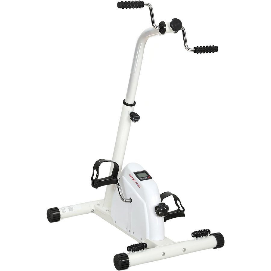 SPORTNOW Sitz-Fahrrad für Arme und Beine, Reha-Pedalgerät mit verstellbarer Höhe, LCD-Display, verstellbarem Widerstand und Massagepedalen, für Senioren, Weiß   Aosom von SPORTNOW