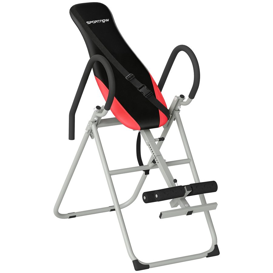 SPORTNOW Inversionsbank Klappbar Inversionstisch mit Verstellbarem Knöchelverschluss Sicherheitsgurt, Ruschfest Schwerkrafttrainer zur Entlastung der Wirbelsäule Streckbank bis 120kg   Aosom von SPORTNOW