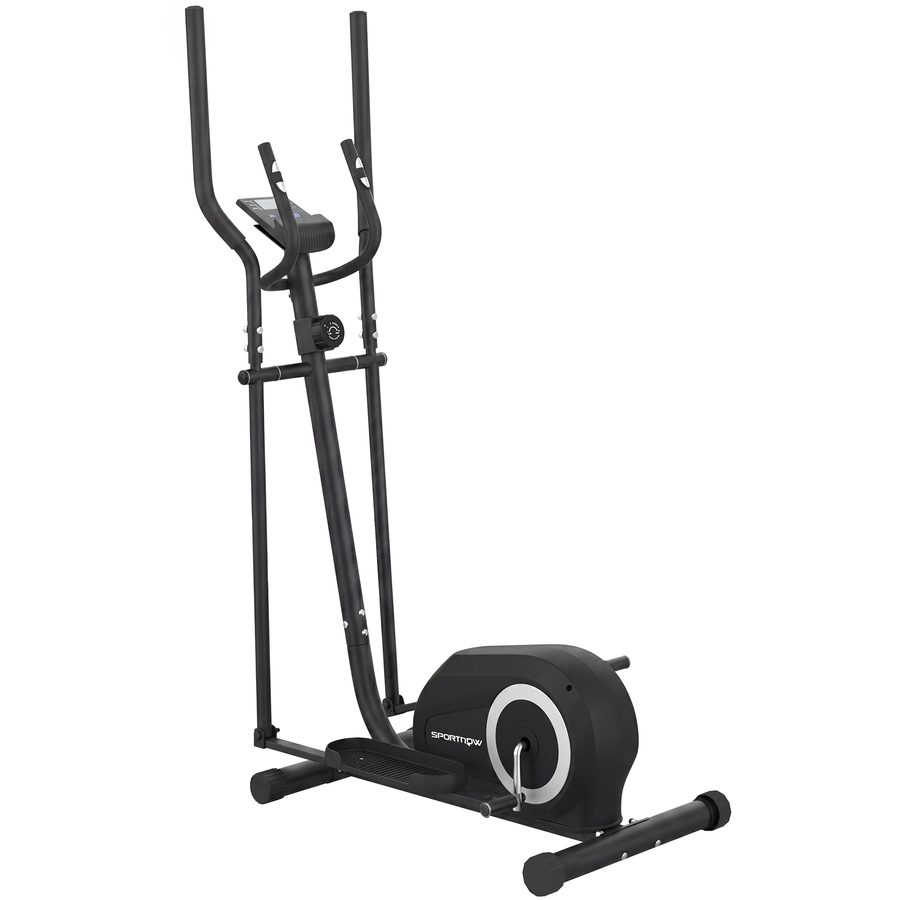 SPORTNOW Crosstrainer für Zuhause Magnetischer Ellipsentrainer mit Bluetooth, App-Kompatibilität 8 Widerstandsstufen Schwungrad LCD-Monitor, Pulssensor, Rollen Heimtrainer belastbar bis 120 kg   Aosom von SPORTNOW