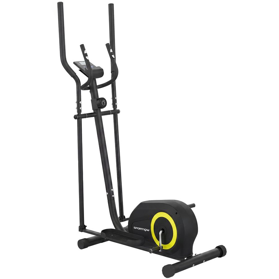 SPORTNOW Ellipsentrainer für Zuhause, leiser magnetischer Crosstrainer mit 8 Widerstandsstufen, Bluetooth-App, Pulssensor, LCD-Display, rutschfeste Pedale, Handyhalter, Rollen, max. 120 kg   Aosom von SPORTNOW