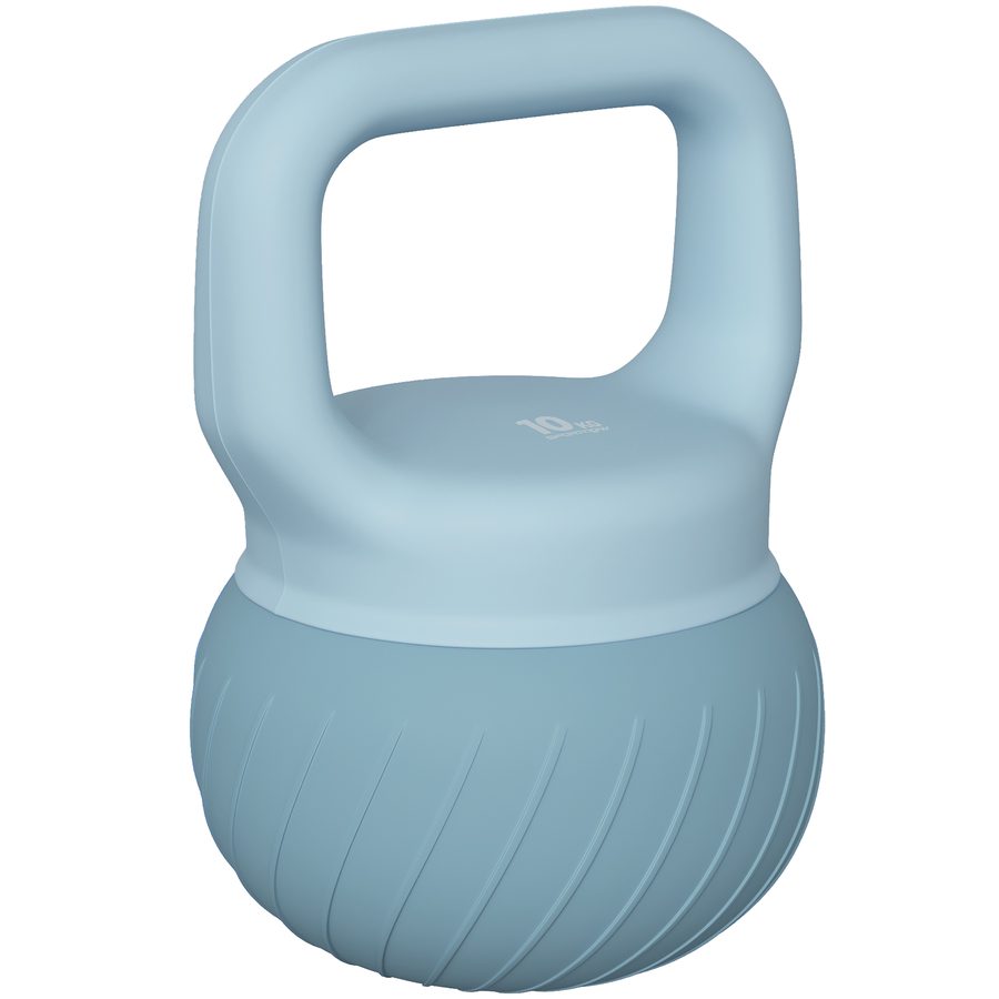 SPORTNOW Kettlebell 10 kg, Soft-Kettlebell mit Metallsandfüllung und rutschfestem Griff, für Krafttraining zu Hause und im Fitnessstudio, Hellblau   Aosom von SPORTNOW