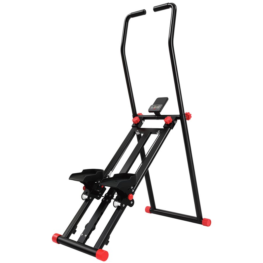 SPORTNOW Treppenstepper für Zuhause, klappbarer Vertical Climber mit 3 Widerstandsstufen, verstellbarem Lenker, LCD-Monitor und Handyhalter, Ganzkörpertraining, bis 150 kg   Aosom von SPORTNOW