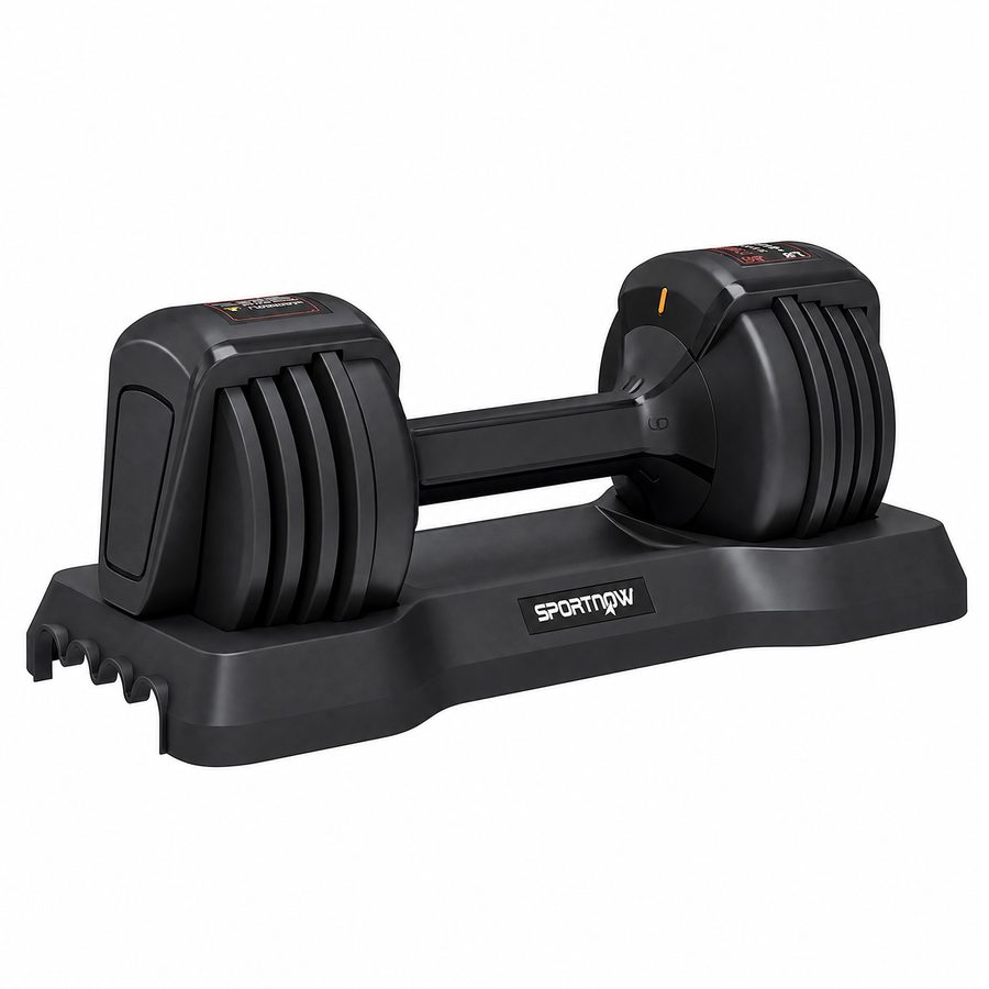 SPORTNOW Verstellbare Hantel Set, 2-11 kg Hanteln mit Schnelleinstellung Ablagefach, rutschfest Griff, Platzsparend Kurzhantelset, Kurzhanteln, Dummbell Set für Zuhause, Fitnessstudio   Aosom von SPORTNOW