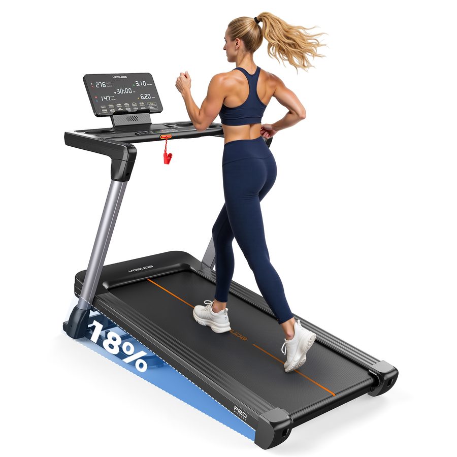 YOSUDA Zusammenklappbares Laufband Klappbares Fitness-Laufband 1-14 km/h mit 18% Steigung, Bluetooth, App-Steuerung&HD-Display für Home-Gym  Aosom.de