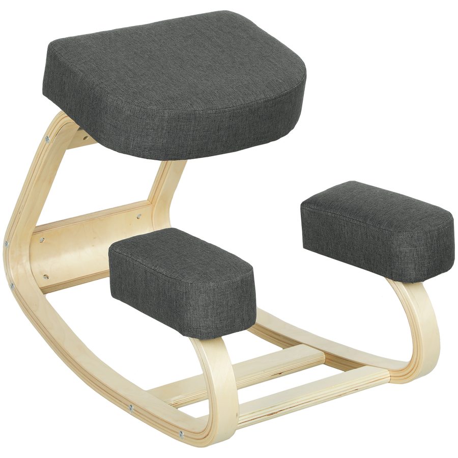 Vinsetto Ergonomischer Kniestuhl, Kniehocker Gesundheitsstuhl für Zuhause, Büro, Meditation, zur Verbesserung der Rückenschmerzen Nackenschmerzen Lindern & Körperhaltung Dunkelgrau   Aosom von Vinsetto