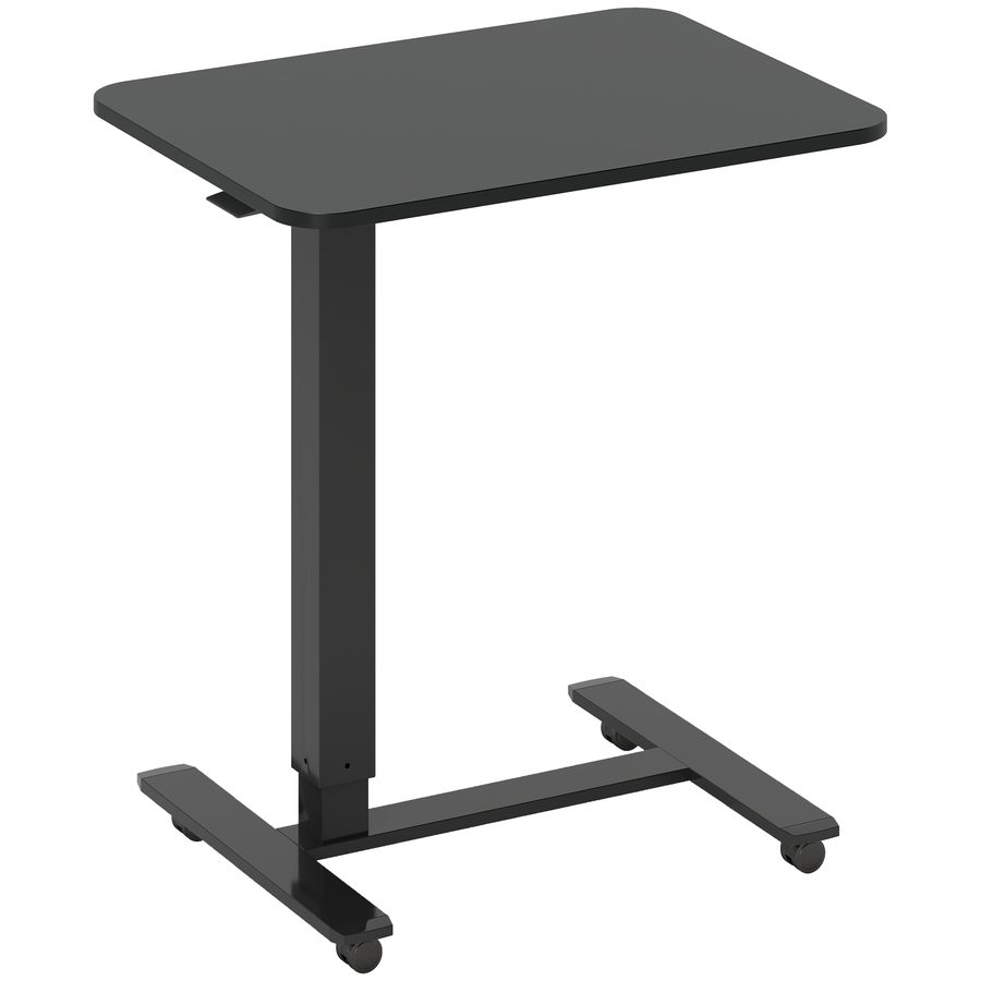 HOMCOM Höhenverstellbar Steh-Sitz C-förmig Schreibtisch Platzsparend Laptoptisch Stehpult Beistelltisch mit Rollen für Arbeitszimmer Wohnzimmer Schwarz Belastbar bis 70 kg 65 x 48 x 70-110 cm   Aosom von HOMCOM