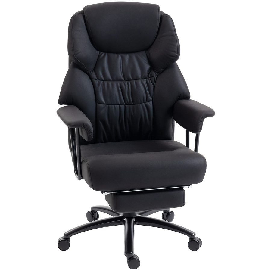 HOMCOM Bürostuhl mit Massagefunktion, Ergonomisch Schreibtischstuhl mit 3D-Knetmassage, Liegefunktion, Hoher Rückenlehne, Höhenverstellbar Drehstuhl Chefsessel aus Kunstleder Schwarz   Aosom von HOMCOM