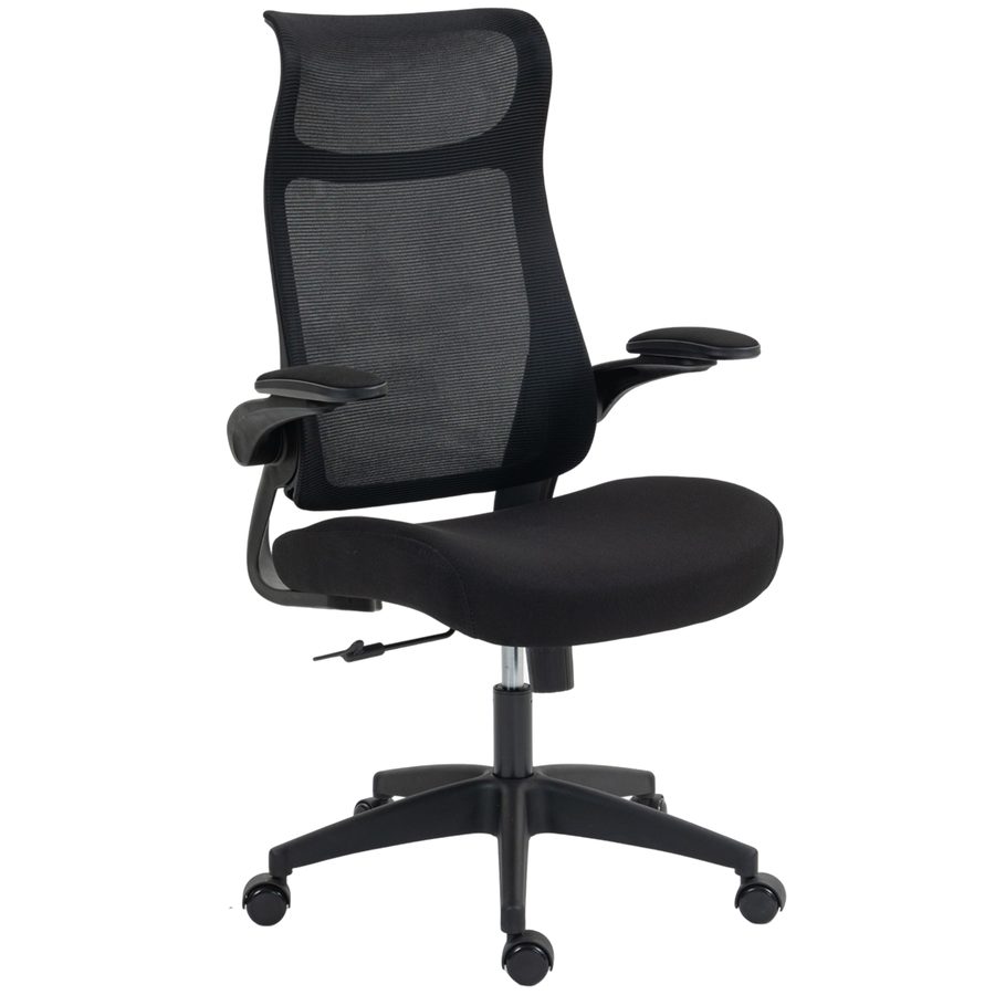 HOMCOM Bürostuhl, Ergonomischer Schreibtischstuhl mit 3D Einstellbarer Armlehne, Kopfstütze, Höhenverstellbarer Computerstuhl Drehstuhl mit Wippfunktion, Netzbespannung, Schwarz   Aosom von HOMCOM