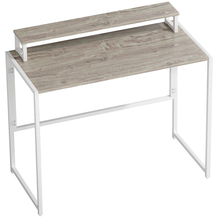 HOMCOM Klapp-Schreibtisch für Computer, Schreibtisch mit Bildschirmhalter, Stahlgestell, Computertisch für Schlafzimmer, Arbeitszimmer, kleine Räume, 100 x 48 x 87,5 cm, Naturholz   Aosom