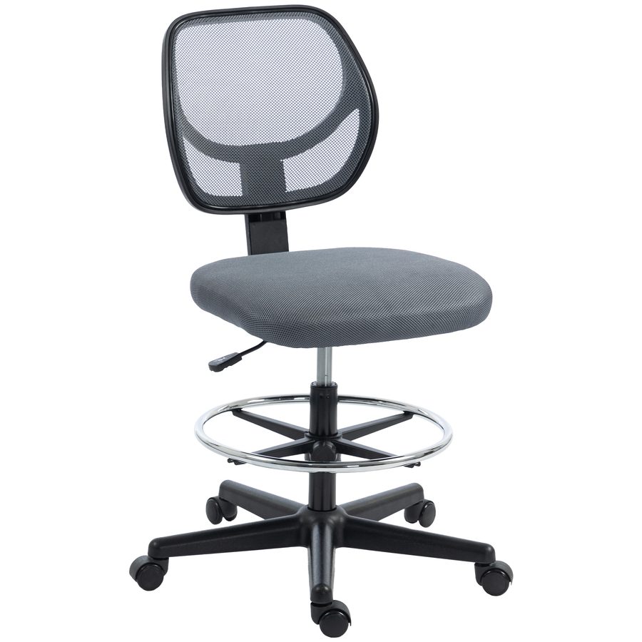 Vinsetto ergonomischer Bürostuhl, Bürosessel mit Fußring, Mesh-Zeichenstuhl, höhenverstellbar, geschwungener Rücken, 360° drehbar, für Homeoffice und Studio, dunkelgrau   Aosom von Vinsetto