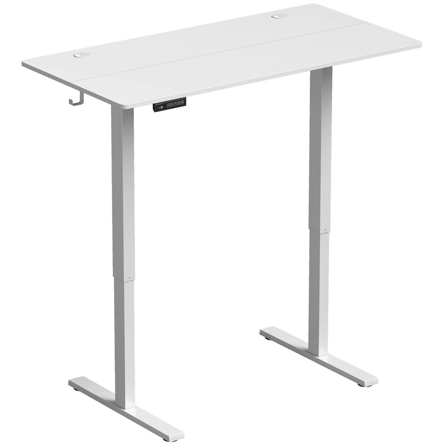 HOMCOM Elektrischer Sitz-Steh-Schreibtisch 120 x 60 cm - Höhenverstellbarer Schreibtisch, LED-Display, 3 Speicherhöhen, Kindersicherung und Anti-Kollisionsschutz - Standing Desk für Computer und Arbeit   Aosom von HOMCOM
