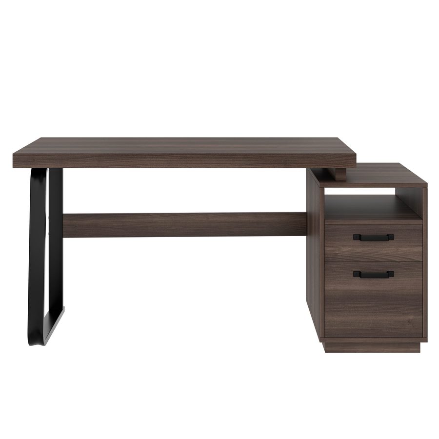 Schreibtisch, mit Schubladen moderner minimalistischer Stil, hochwertigem Metallrohr multifunktionales Aufbewahrungsdesign 161x54x76.3cm   Aosom.de