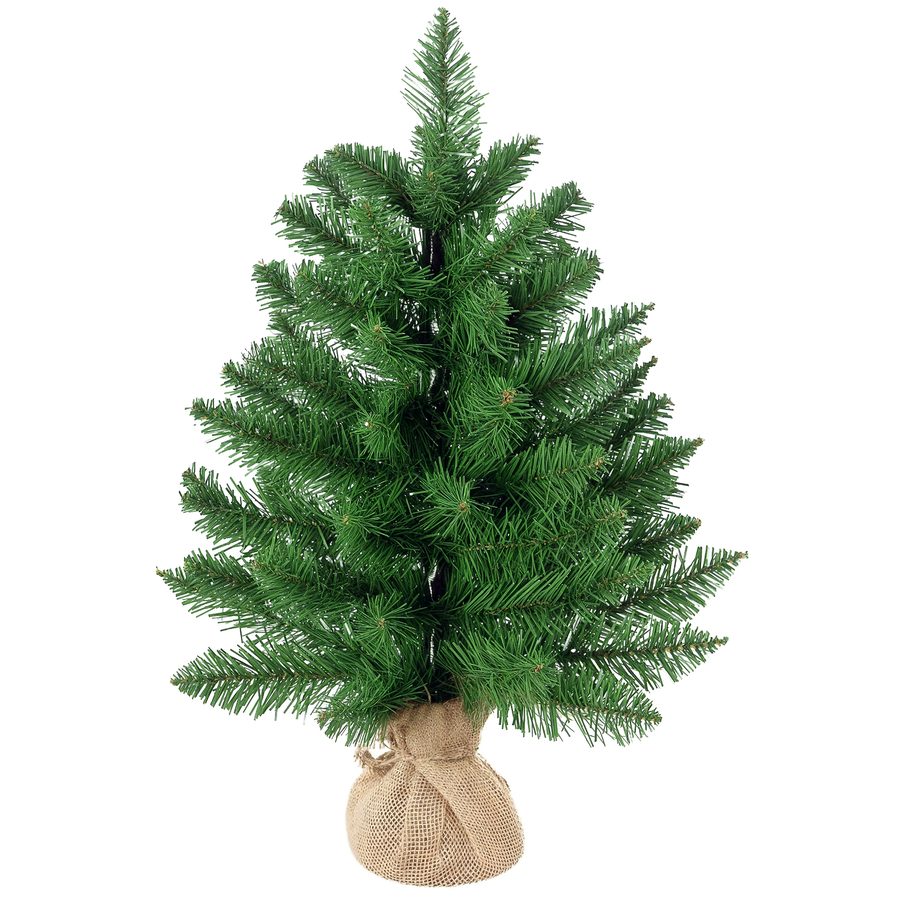 HOMCOM Weihnachtsbaum Tisch 0,6 m kleiner Christbaum Kunsttanne 70 Zweige Leinen PVC Zement Grün Ø35 x 60 cm für festliche Dekoration   Aosom.de von HOMCOM