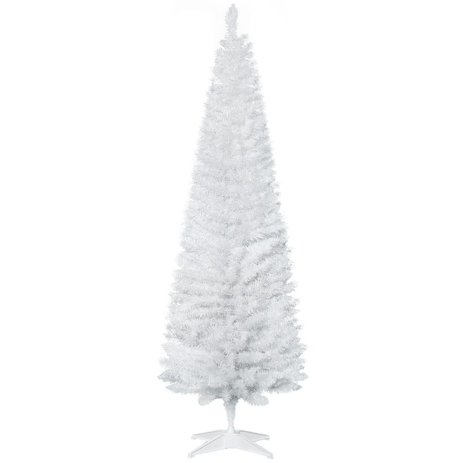 HOMCOM Weihnachtsbaum Tannenbaum 180 cm mit Kunststoffständer, 390 Spitzen Weiß Ø 55 cm, ideal für festliche Dekoration   Aosom.de von HOMCOM