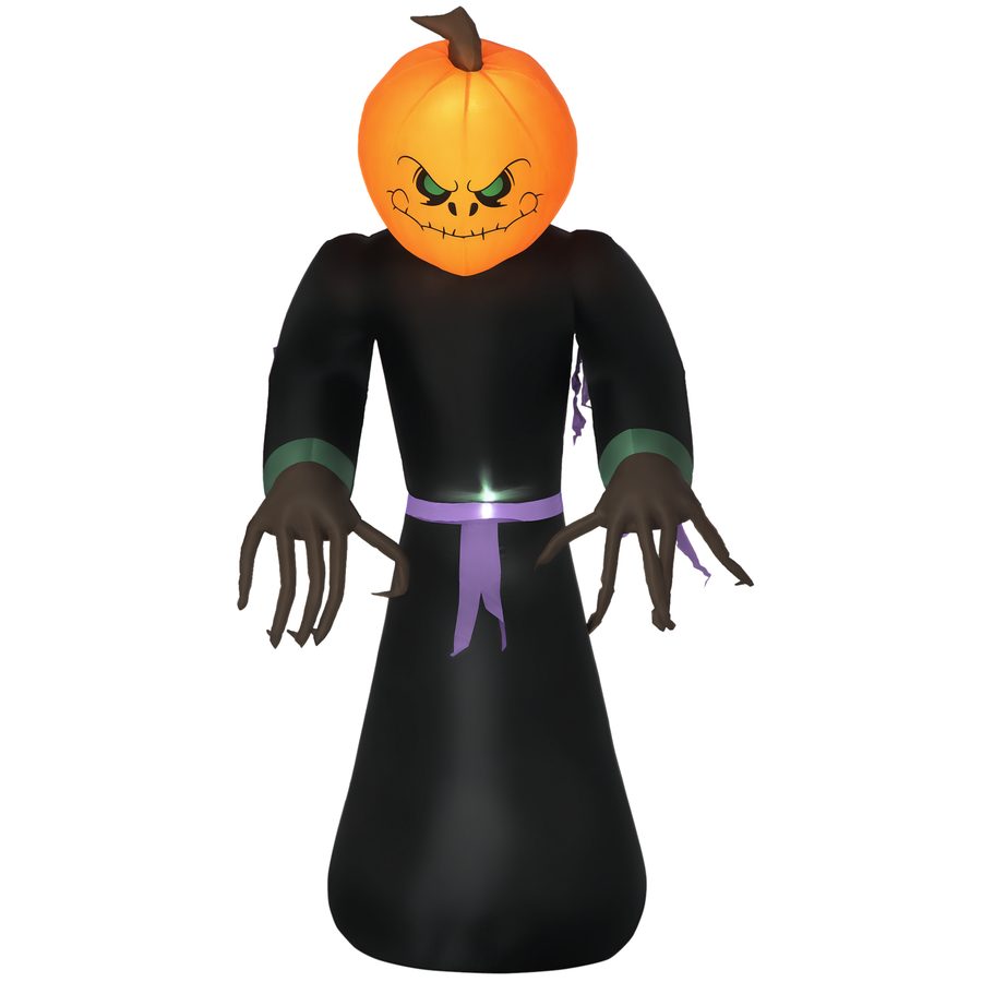 HOMCOM Halloween Kürbis Geist leuchtende Garten-Dekoration mit 2 LED-Lichtern für festliche Stimmung & Gruselmomente   Aosom.de von HOMCOM
