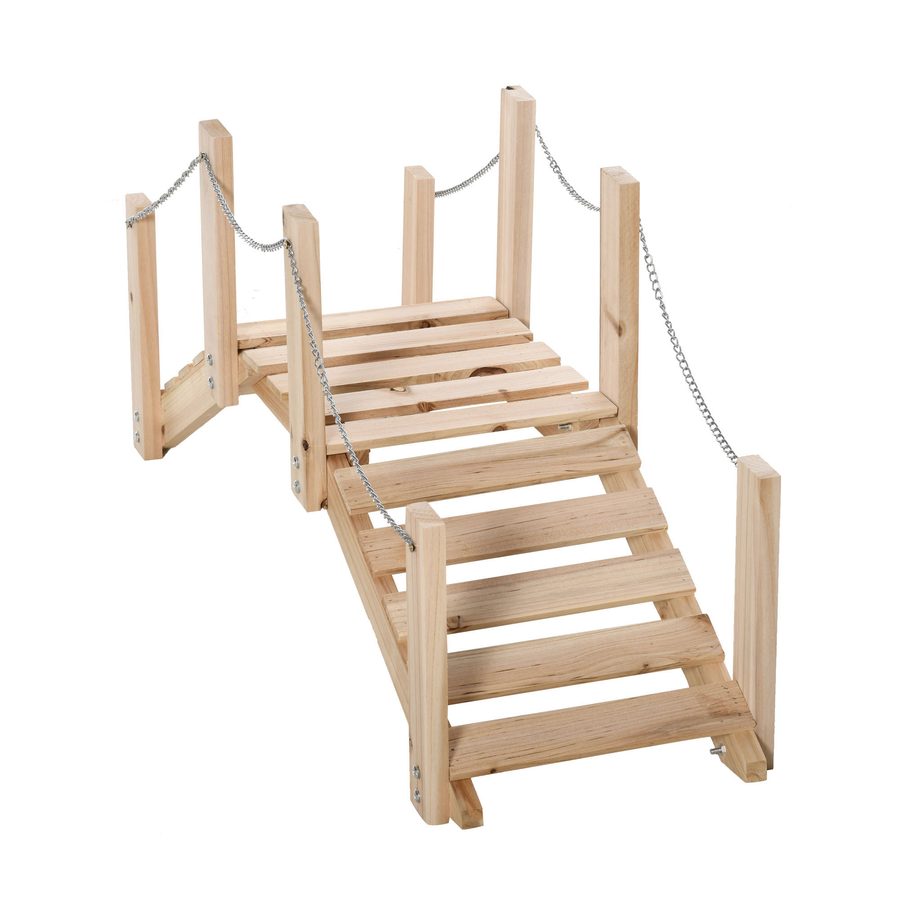 Outsunny Gartenholzsteg - Teichsteg - Holzbrücke - Gartendekoration Maße 100L x 32B x 48H cm - Tannenholz   Aosom von Outsunny