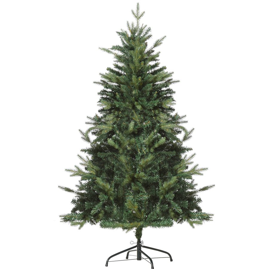 HOMCOM Weihnachtsbaum 1,5 m Kunsttanne 946 Zweige mit Metallfuß PVC Grün Ø95 x 150H cm für festliche Dekoration   Aosom.de von HOMCOM