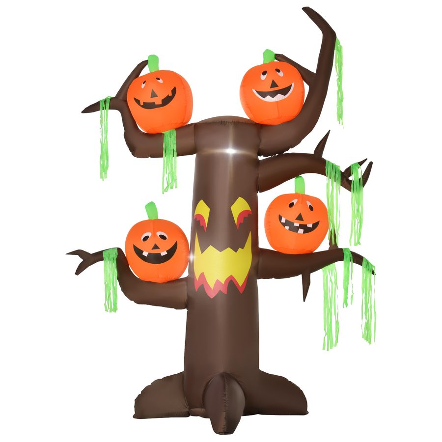 HOMCOM Aufblasbarer Spukbaum Kürbis Halloween Deko Figur Luftfigur mit LED Beleuchtung, Polyester, 180x80x240cm   Aosom von HOMCOM
