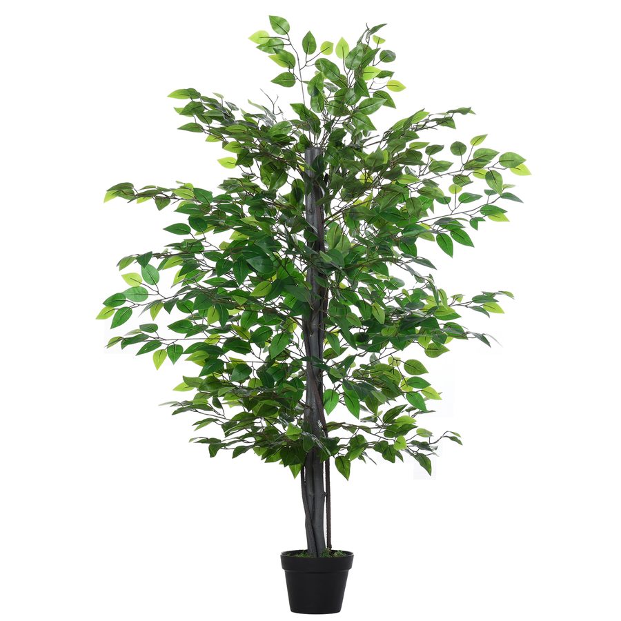 Outsunny Künstlicher Banyan Baum  Naturähnliche Dekoration aus Massivholz, Kunstbaum für Wohnzimmer, 20x145cm  Aosom von Outsunny