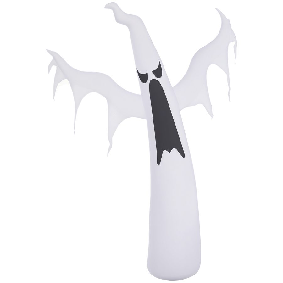 HOMCOM Selbstaufblasendes Halloween Gespenst mit LED Beleuchtung, weiße Spuk Dekoration für Garten & Party   Aosom.de von HOMCOM