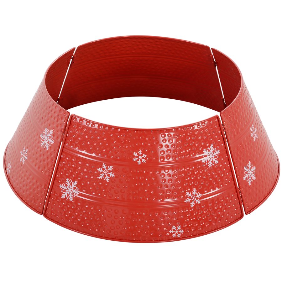 HOMCOM Baumkragen für Weihnachtsbaum, Metall-Baumrock, wasserdicht, Partydekoration, Zuhause, 66x66x23 cm, Rot   Aosom von HOMCOM