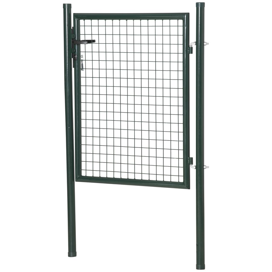 Gartentor in Gitteroptik Gartenpforte Gartentür Terrassentor Außenstahl Maße 97L x 150H cm grün   Aosom von HOMCOM
