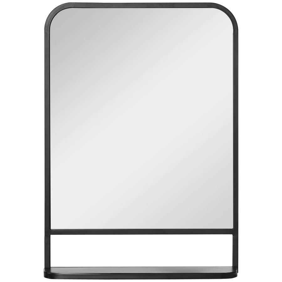 HOMCOM Wandspiegel mit Ablage 70x50cm modern elegant rechteckig schwarz für Wohnzimmer & Flur   Aosom.de von HOMCOM