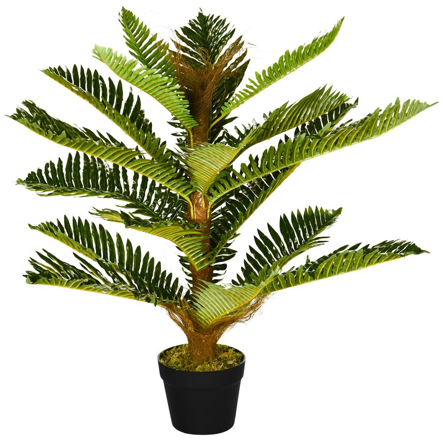 HOMCOM Künstlicher Palmenbaum 85 cm mit 18 großen Blättern sehr realistisch Topf inklusive   Aosom von HOMCOM