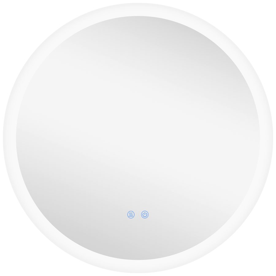kleankin Beleuchteter Badspiegel Wandspiegel Ø70 cm mit 3 Lichtfarben, IP44, Touch-Schalter, Anti-Beschlag für modernes Badezimmer   Aosom.de von Kleankin