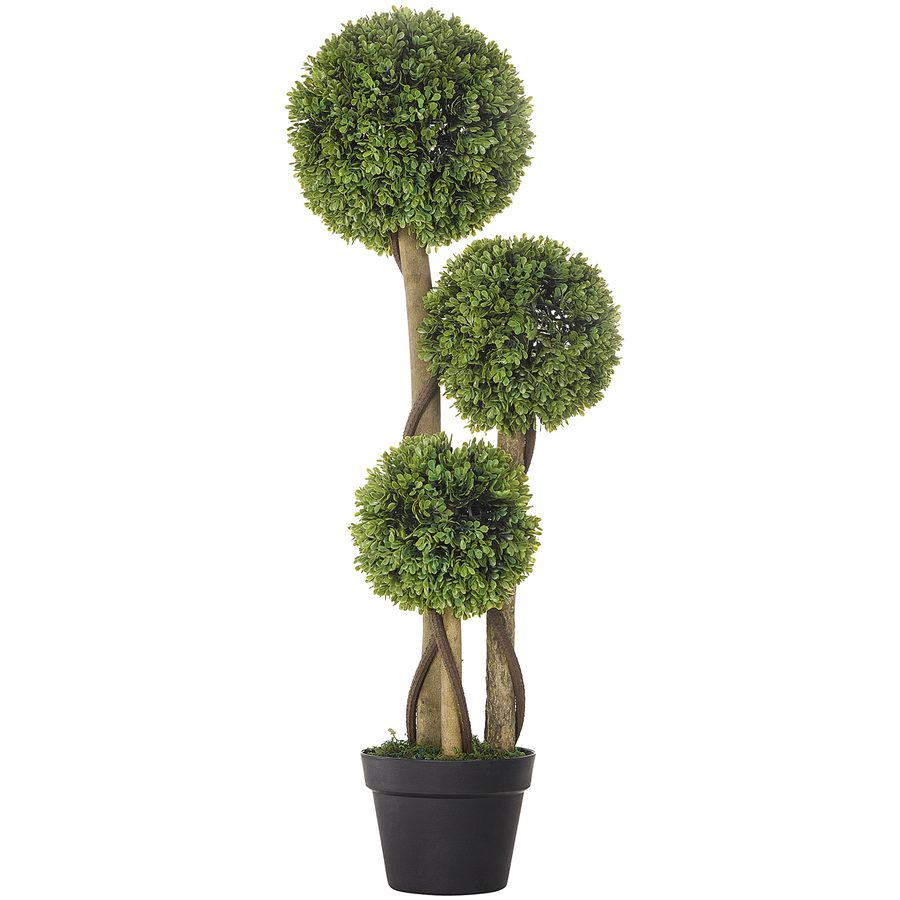 HOMCOM Künstliche Pflanze, 90 cm， Kunstpflanze, Buchsbaum im Blumentopf, Kunstbaum mit UV-Schutz, Zimmerpflanze für Wohnzimmer, Hellgrün  Aosom von HOMCOM