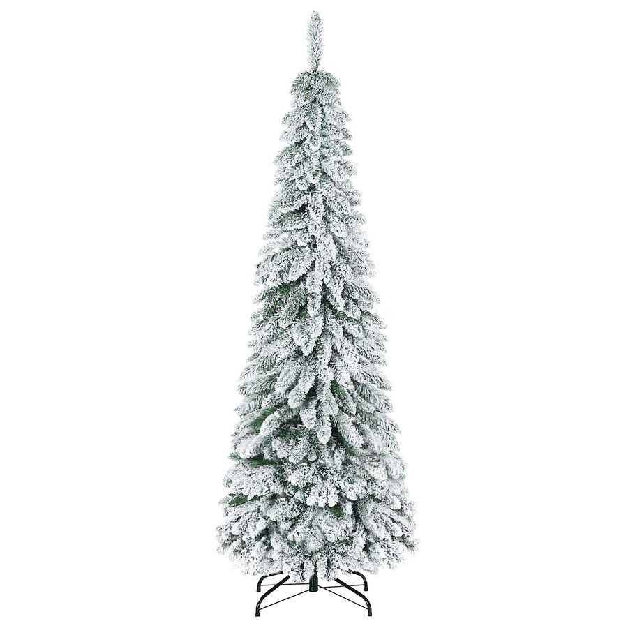HOMCOM Künstlicher Weihnachtsbaum 180 cm Kunst Tannenbaum mit Kunstschnee und Standfuß, 523 Astspitzen für festliche Dekoration   Aosom.de von HOMCOM