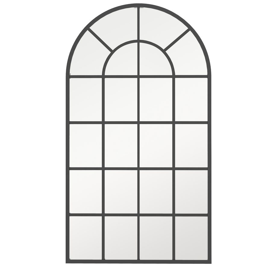 HOMCOM Wandspiegel Garderobenspiegel 110 x 62cm Flurspiegel mit Metallrahmen Hängespiegel Wohnzimmerspiegel für Schlafzimmer Schwarz   Aosom von HOMCOM