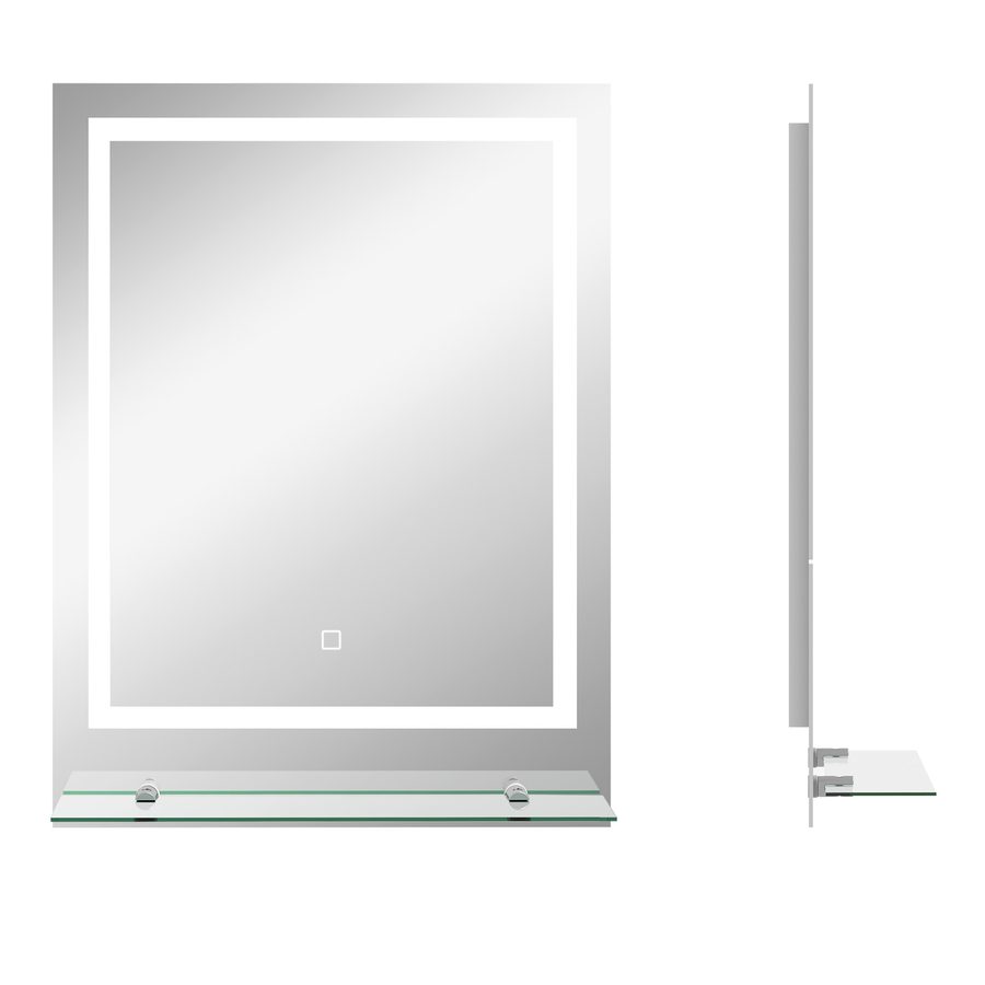 kleankin Badspiegel mit Beleuchtung, Wandspiegel mit 3 Lichtfarben, IP44 Lichtspiegel mit Touch-Schalter, Memory-Funktion, Badezimmerspiegel mit Anti-Beschlag, 70 x 50 cm   Aosom von Kleankin