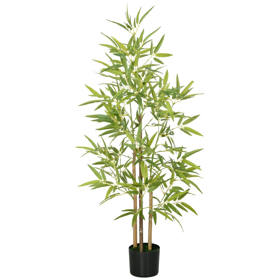 HOMCOM Künstliche Bambus Pflanze künstlicher Baum 120 cm Höhe mit Topf, Innenraum Dekoration, sehr realistisch   Aosom von HOMCOM