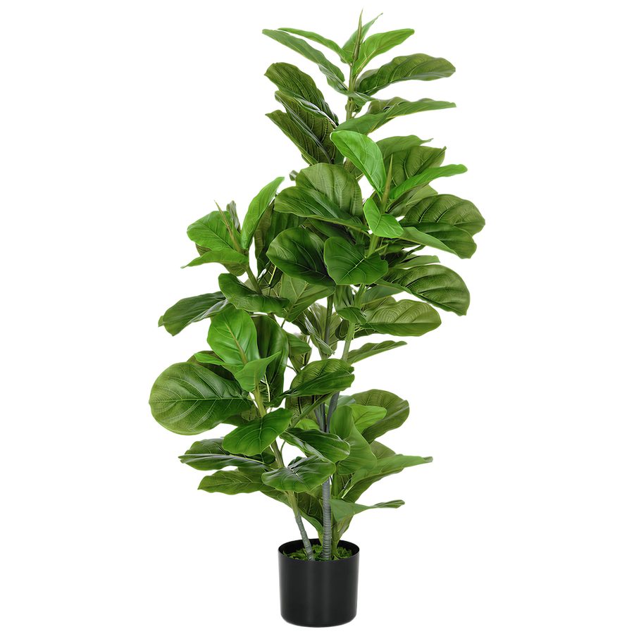 HOMCOM Künstliche Ficus-Pflanze, 110 cm hoch mit 90 Blättern & Topf, Dekorativer Kunstbaum für Wohnzimmer & Büro, Grün   Aosom von HOMCOM
