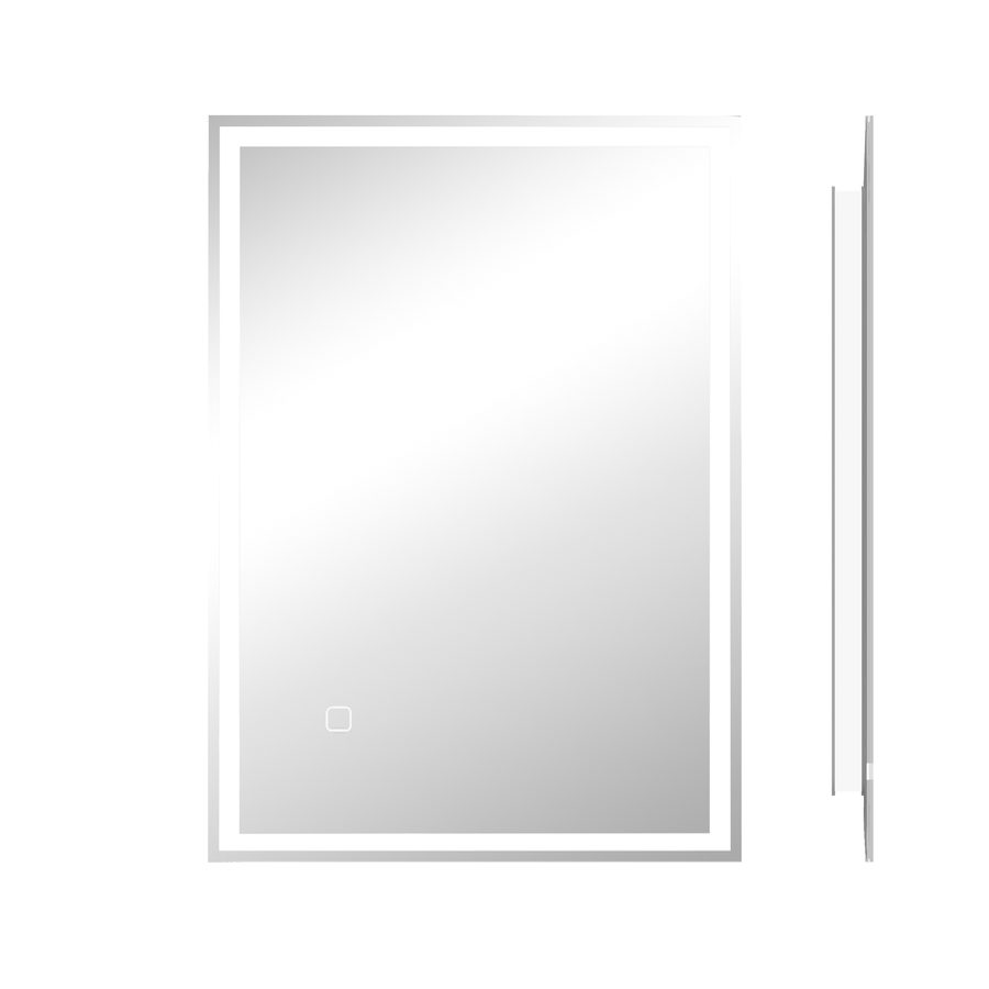 HOMCOM Badspiegel mit Beleuchtung 70 x 50 cm LED Spiegel mit Memory-Funktion Wandspiegel mit Touchschalter, Beschlagfreier Lichtspiegel mit 3 Lichtfarben Weiß   Aosom von HOMCOM