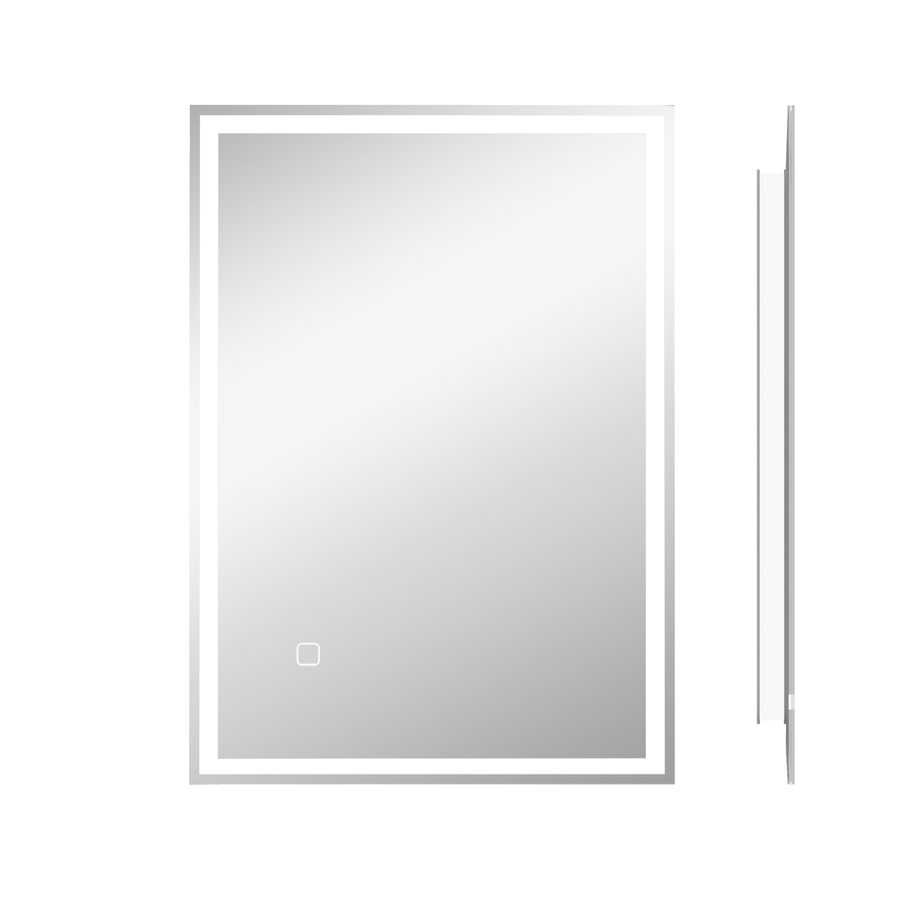HOMCOM LED-Badezimmerspiegel Wandspiegel 80x60cm, beschlagfrei mit Touchschalter, IP44 für modernes Badezimmer   Aosom.de von HOMCOM