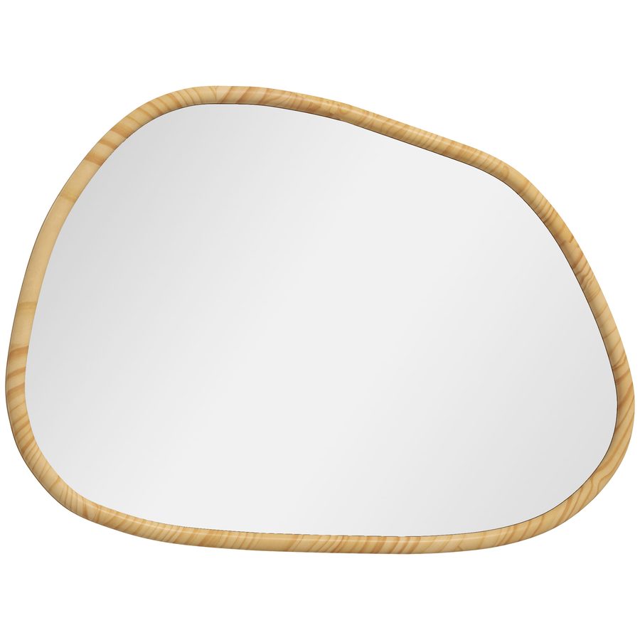 HOMCOM Wandspiegel asymmetrisch 80x60cm Badspiegel mit Holzrahmen antioxidiert, moderne Deko für Bad Wohnzimmer Flur Schlafzimmer   Aosom.de von HOMCOM