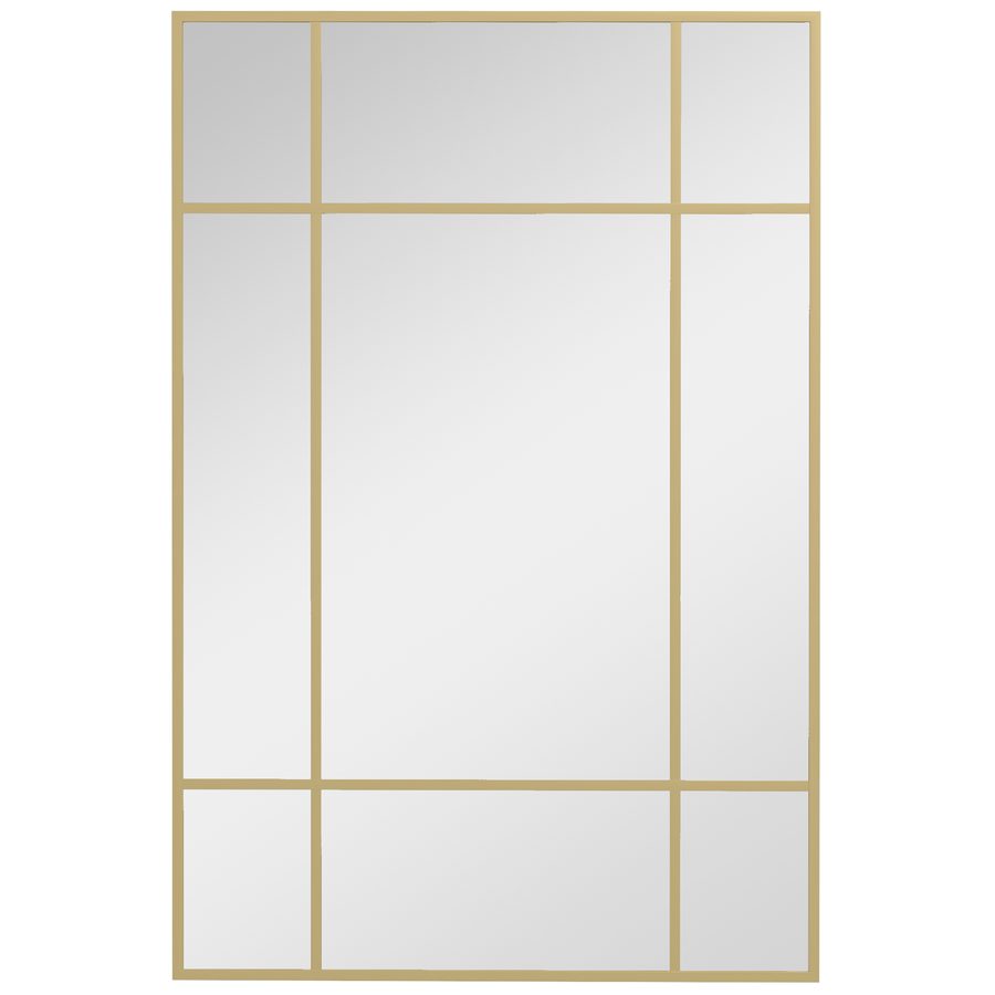 HOMCOM Wandspiegel 90 x 60 cm dekorativer Spiegel mit Metallrahmen, rechteckiger Spiegel für Schlafzimmer, Badezimmer Gold   Aosom von HOMCOM