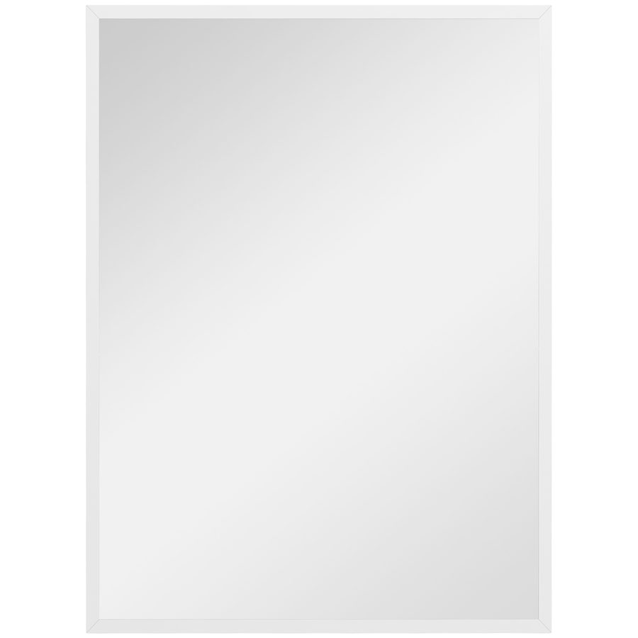 HOMCOM Wandspiegel 60 x 80 cm Rechteckig Spiegel Dekorativer Hängespiegel Badezimmerspiegel für Schlafzimmer Badezimmer Wohnzimmer Flur Weiß   Aosom von HOMCOM