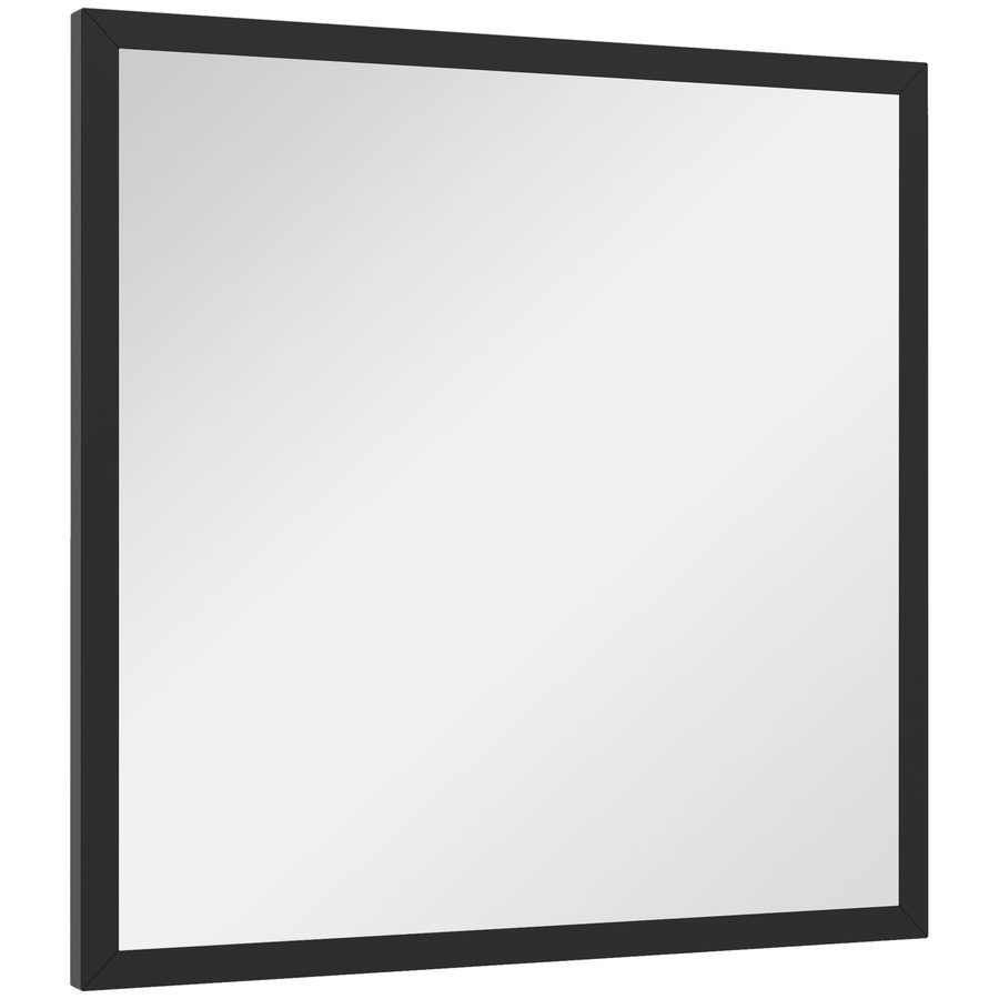 HOMCOM Wandspiegel quadratisch 50 x 50 cm, schwarzer Holzrahmen, ideal für Badezimmer, Wohnzimmer oder Schlafzimmer   Aosom von HOMCOM