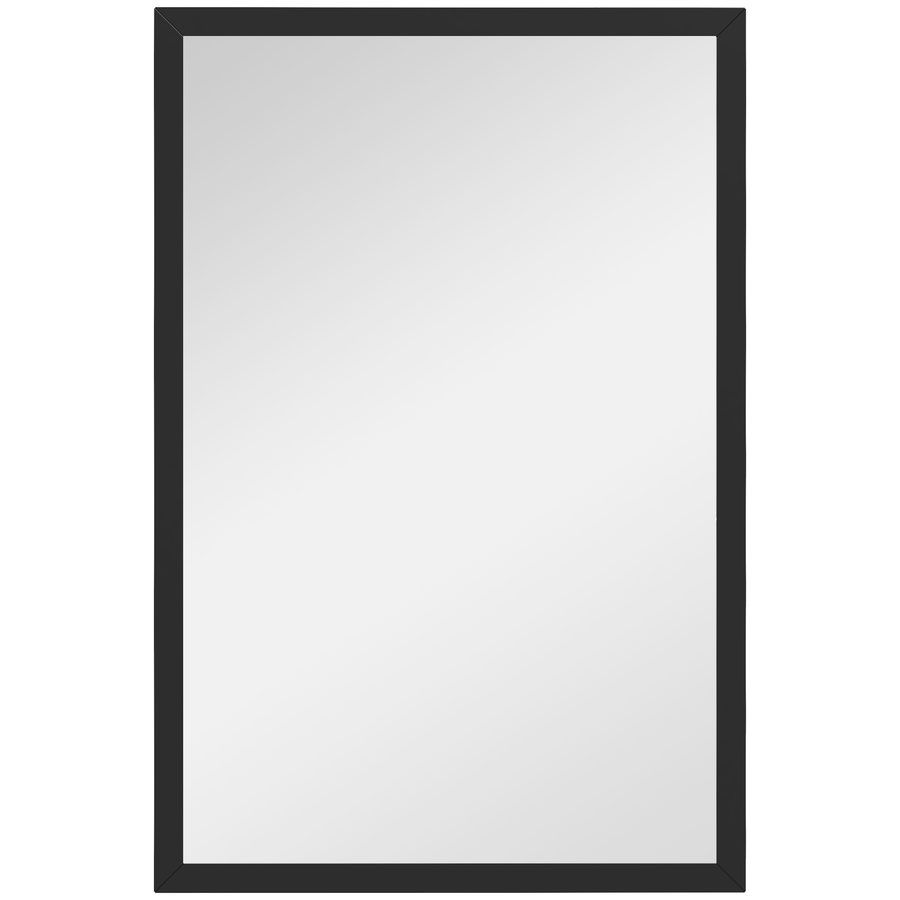 HOMCOM Wandspiegel 40 x 60 cm Rechteckig Spiegel Dekorativer Hängespiegel Badezimmerspiegel für Schlafzimmer Badezimmer Wohnzimmer Flur Schwarz   Aosom von HOMCOM