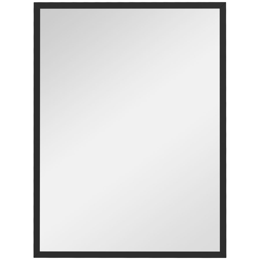 HOMCOM Wandspiegel 60 x 80 cm Rechteckig Spiegel Dekorativer Hängespiegel Badezimmerspiegel für Schlafzimmer Badezimmer Wohnzimmer Flur Schwarz   Aosom von HOMCOM