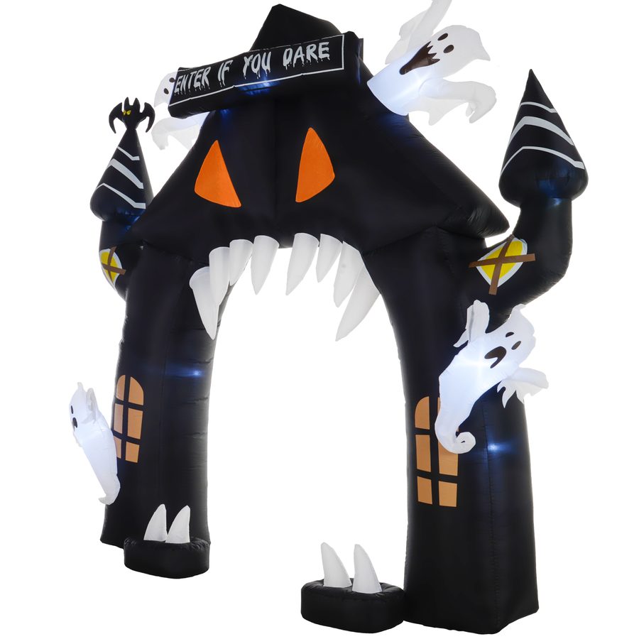 Outsunny Halloween aufblasbarer Bogen, Halloween Dekoration, 300 cm Große Halloween-Deko mit LED-Beleuchtung, Partydekoration für Innen- & Außenbereiche   Aosom von Outsunny