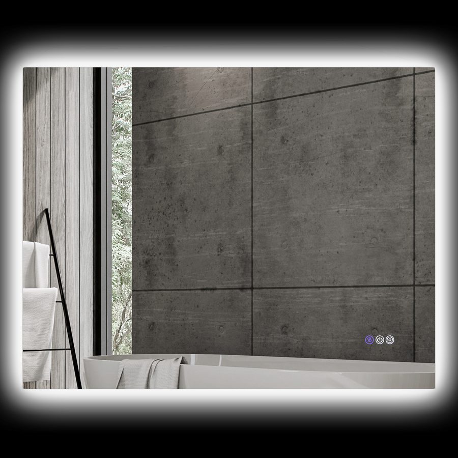 HOMCOM LED Badezimmerspiegel 80x60cm, Beleuchteter Badezimmerspiegel mit Rahmen, Anti-Beschlag, 3 Farbtemperaturen, Dimmbar, Memory, aus Glas und Aluminiumlegierung   Aosom von HOMCOM