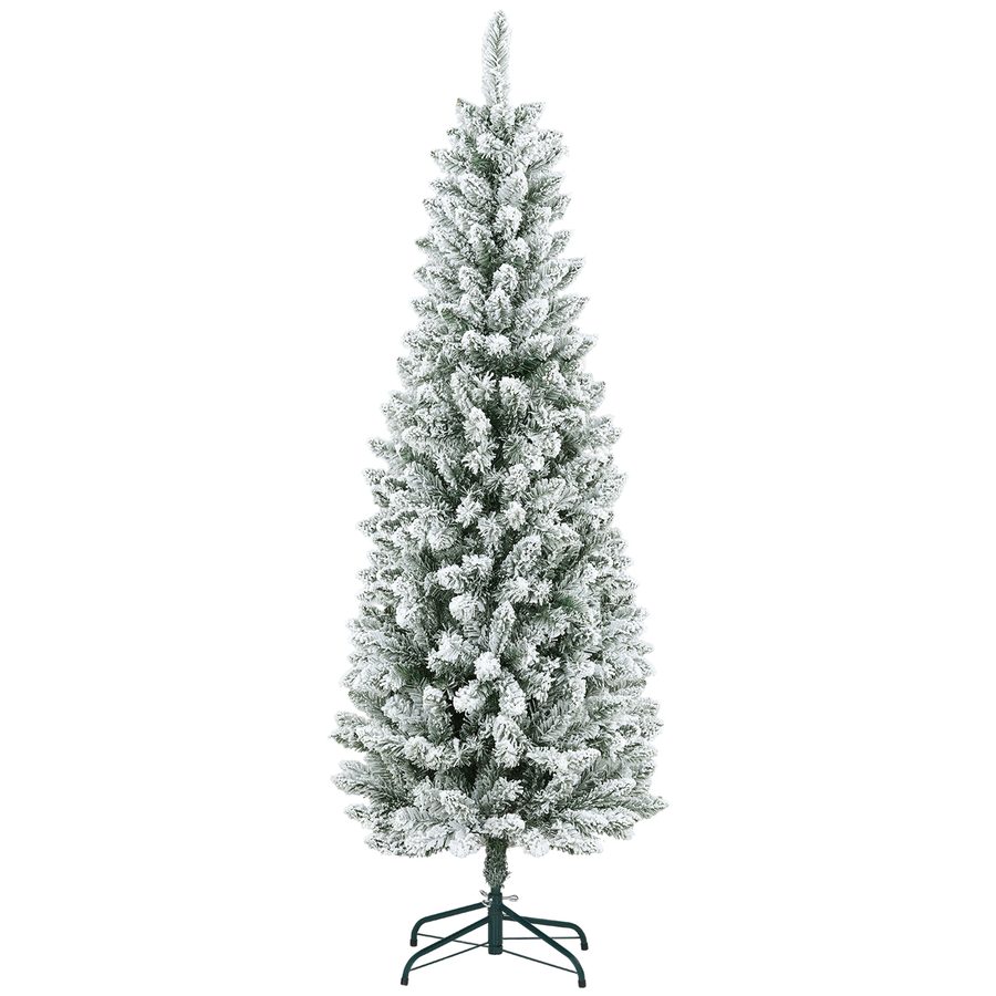 HOMCOM Künstlicher Weihnachtsbaum 180 cm mit 479 Spitzen und Kunstschnee klappbar mit Metallständer für festliche Weihnachtsdeko Grün   Aosom.de von HOMCOM