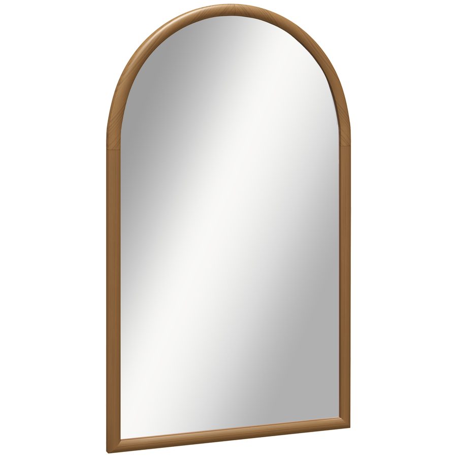 HOMCOM Wandspiegel Bogenform, 110 x 65 cm Holzrahmen, Bogenförmiger Spiegel für Wohnzimmer, Schlafzimmer, Eingangsbereich, Dunkelbraun   Aosom von HOMCOM