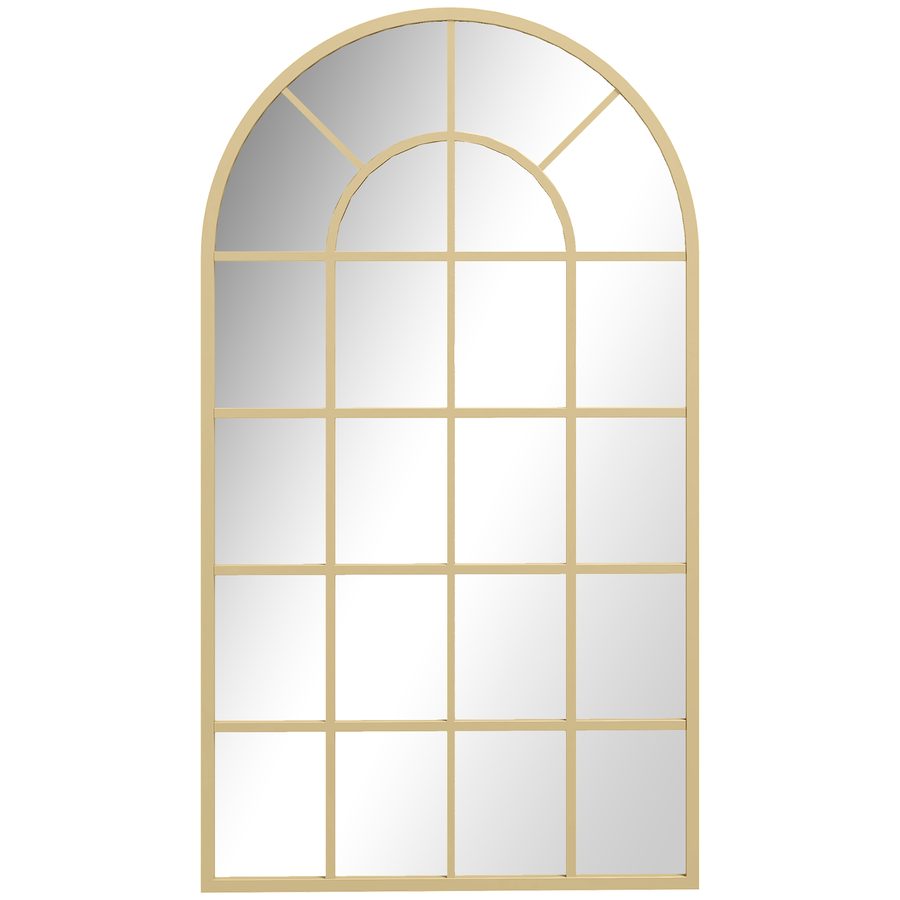 HOMCOM Wandspiegel Garderobenspiegel 110 x 62cm dekorativer Hängespiegel mit Metallrahmen für Schlafzimmer & Wohnzimmer in Gold   Aosom.de von HOMCOM