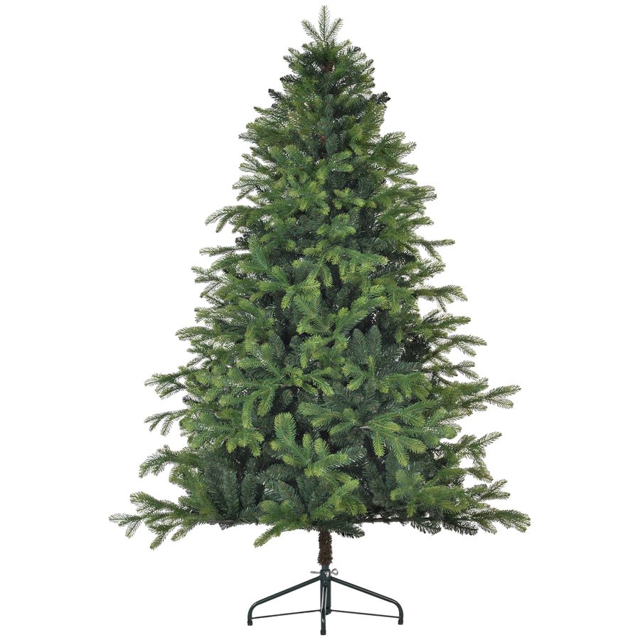 HOMCOM Künstlicher Weihnachtsbaum 180 cm mit 1700 Spitzen, klappbar & stabiler Metallständer, ideal für Weihnachtsdeko, grün   Aosom.de von HOMCOM