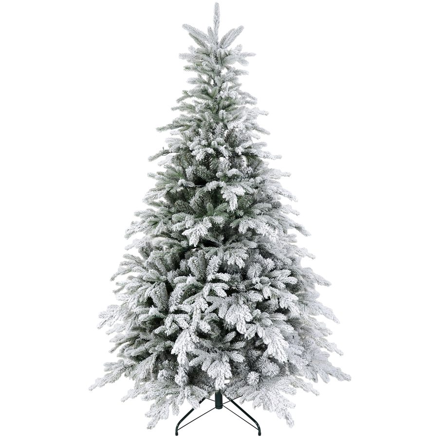 HOMCOM Künstlicher Weihnachtsbaum, 180 cm Christbaum mit 1321 Spitzen, Kunstschnee, klappbar Metallständer, für Weihnachten Deko, Grün   Aosom von HOMCOM